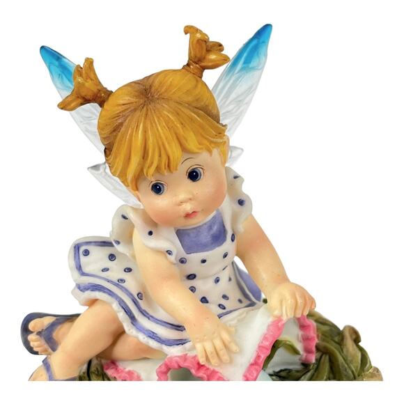 Robin’s Egg Fairie MY LITTLE KITCHEN FAIRIES Bird Nest Blue Eggs Fairy Figurine! - Picture 2 of 7
